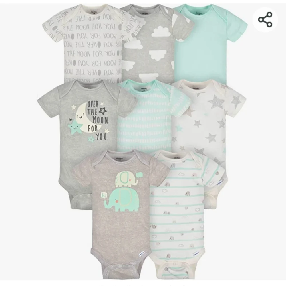 Gerber unisex-baby 8-pack Short Sleeve Onesies Bodysuits